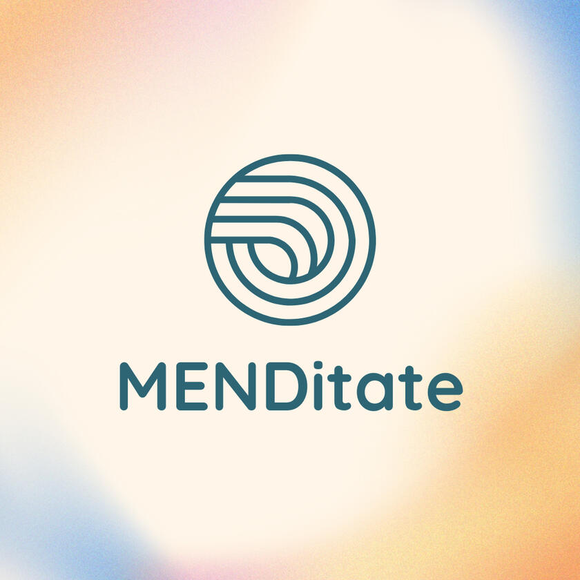 MENDitate MENDitate logo with MENDitate text underneath.
